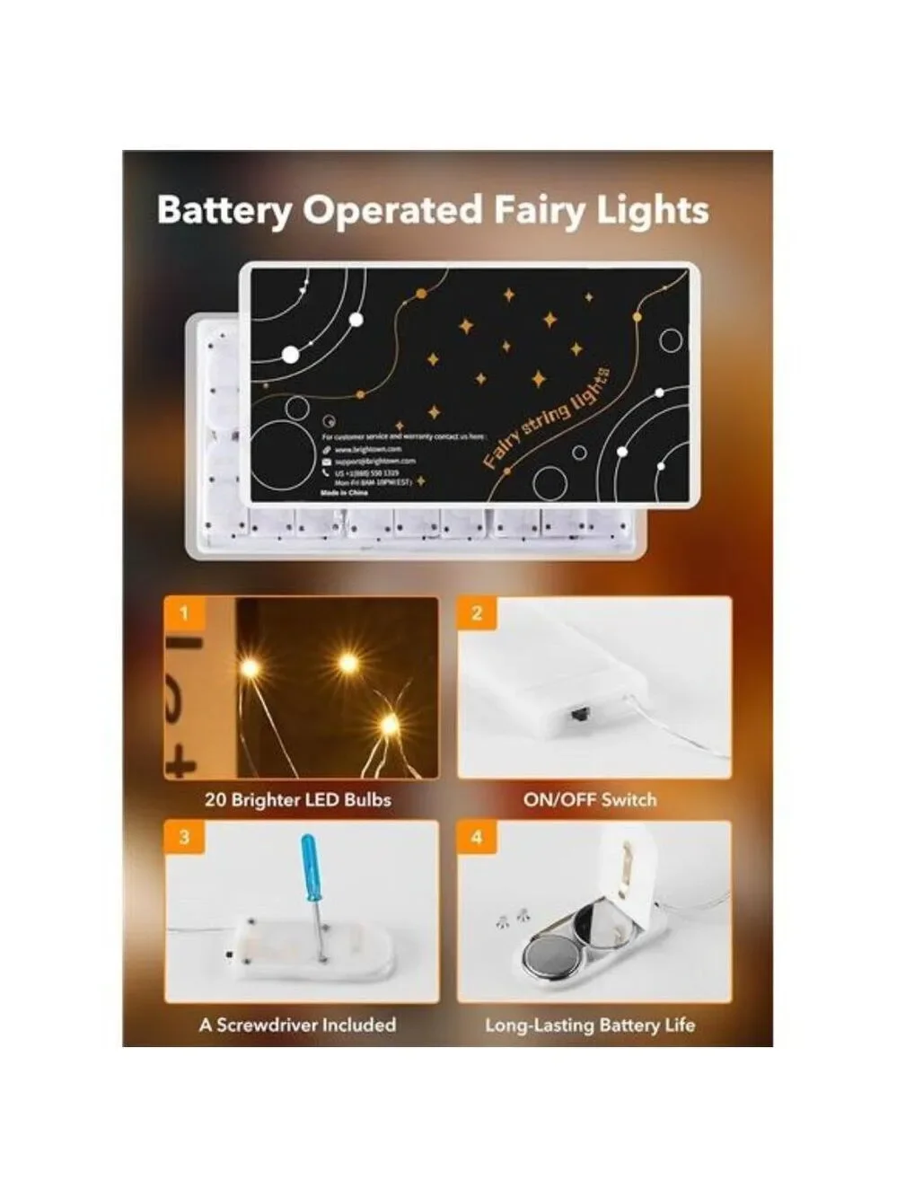 LED Fairy Lights 12 Pack Battery Operated 7Ft Starry Moon String Lights for DIY